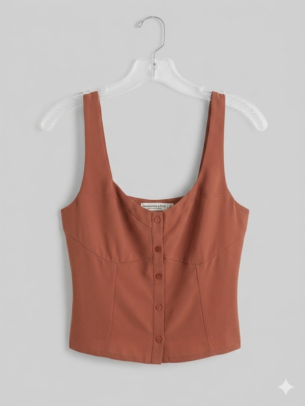Abercrombie & Fitch Rust Button-Front Tank Top